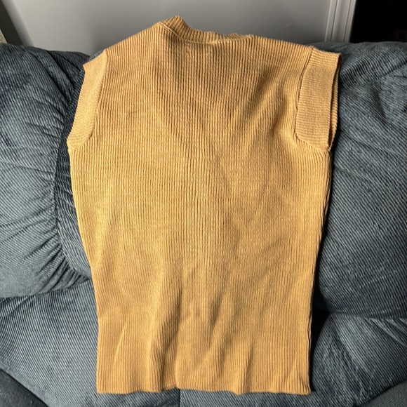 Sidney Gould small women vintage tan sweater vest button down excellent preowned - Picture 3 of 8